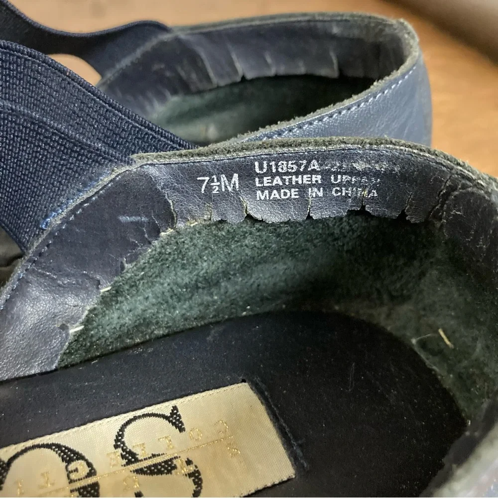 5/$15 Used Studio Collection Navy Blue Leather Sandals 7.5